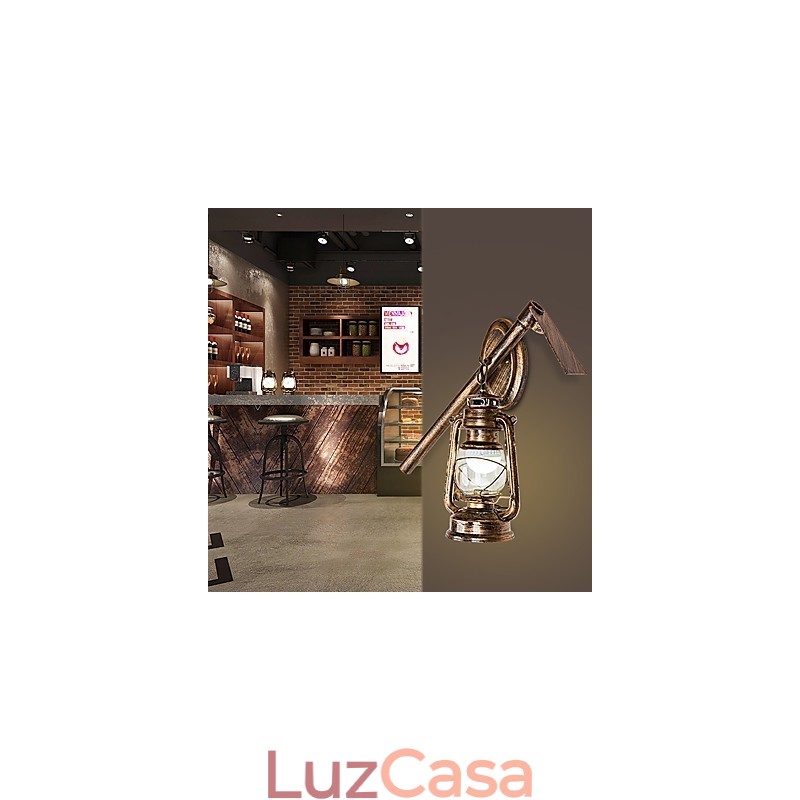 Pintura rústica de chalé para arandelas de parede estilo mini uplight, luminária de parede C