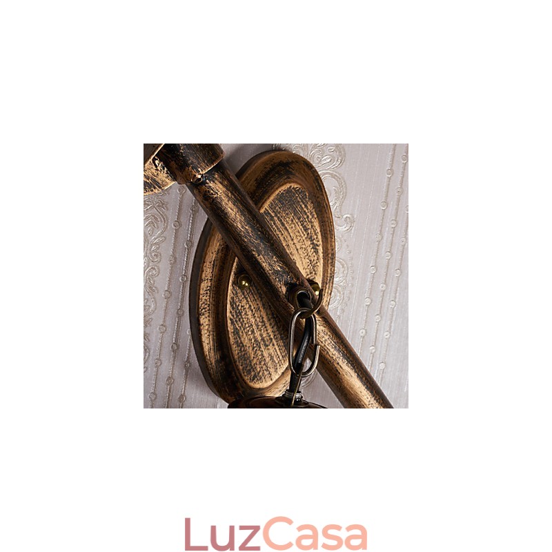 Pintura rústica de chalé para arandelas de parede estilo mini uplight, luminária de parede C