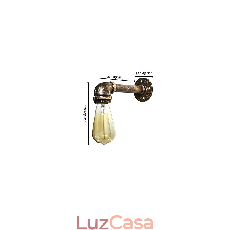 Arandelas de parede rústicas tradicionais clássicas de latão antigo para iluminação ambiente