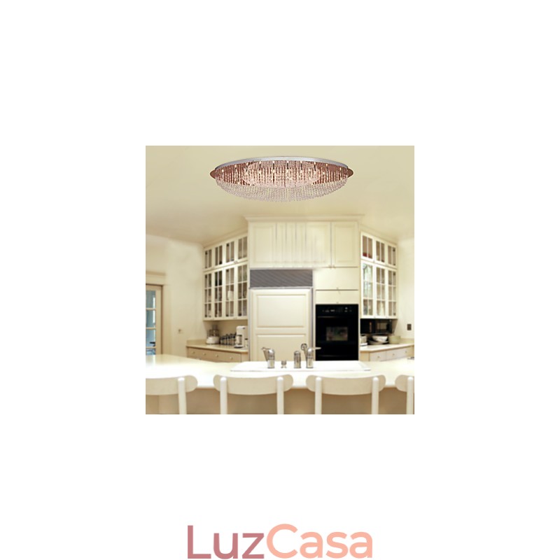 Moderno Contemporâneo Cristal Cromado Metal Montagem Embutida