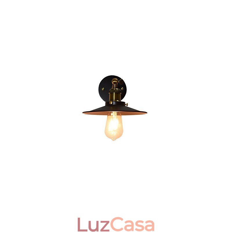 Pintura de parede única de ferro luminária de parede lâmpada sabre de luz preta muda na parede