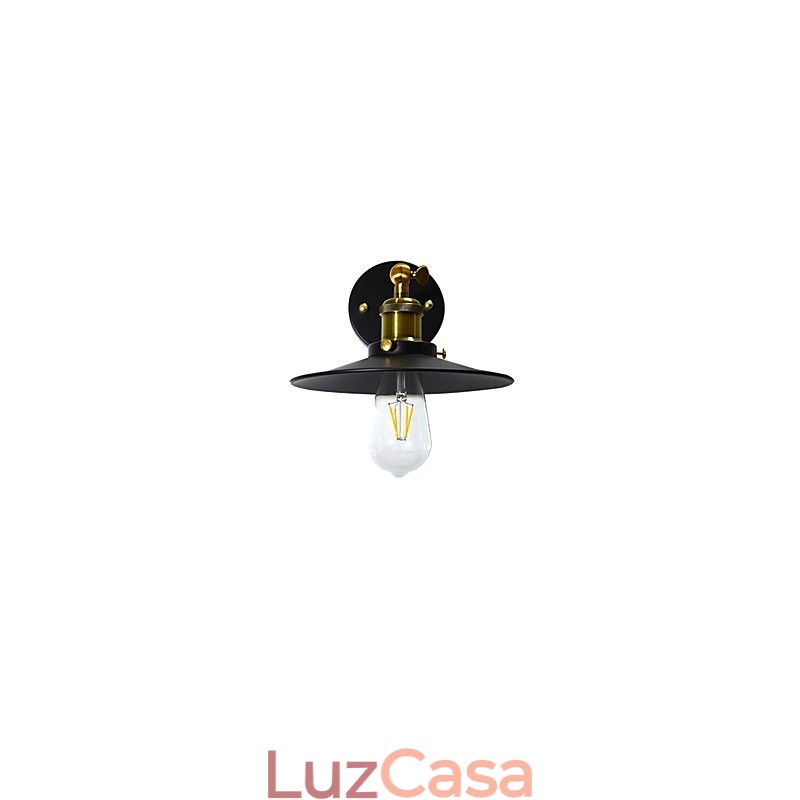 Pintura de parede única de ferro luminária de parede lâmpada sabre de luz preta muda na parede