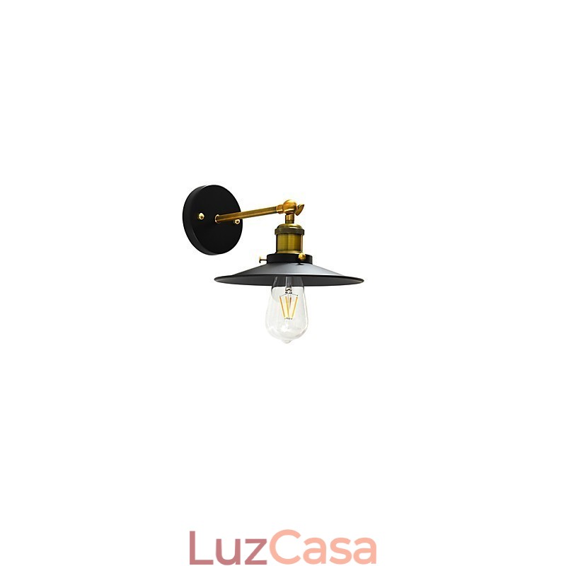 Pintura de parede única de ferro luminária de parede lâmpada sabre de luz preta muda na parede