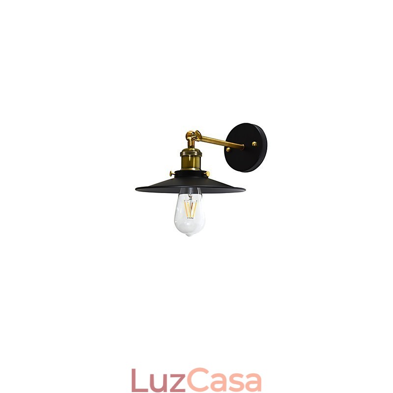 Pintura de parede única de ferro luminária de parede lâmpada sabre de luz preta muda na parede