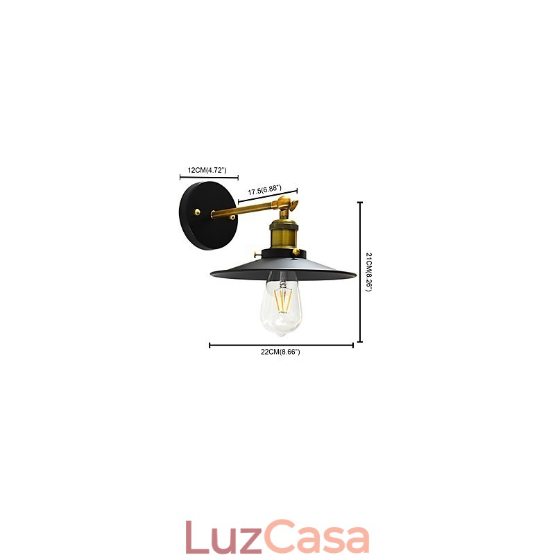 Pintura de parede única de ferro luminária de parede lâmpada sabre de luz preta muda na parede