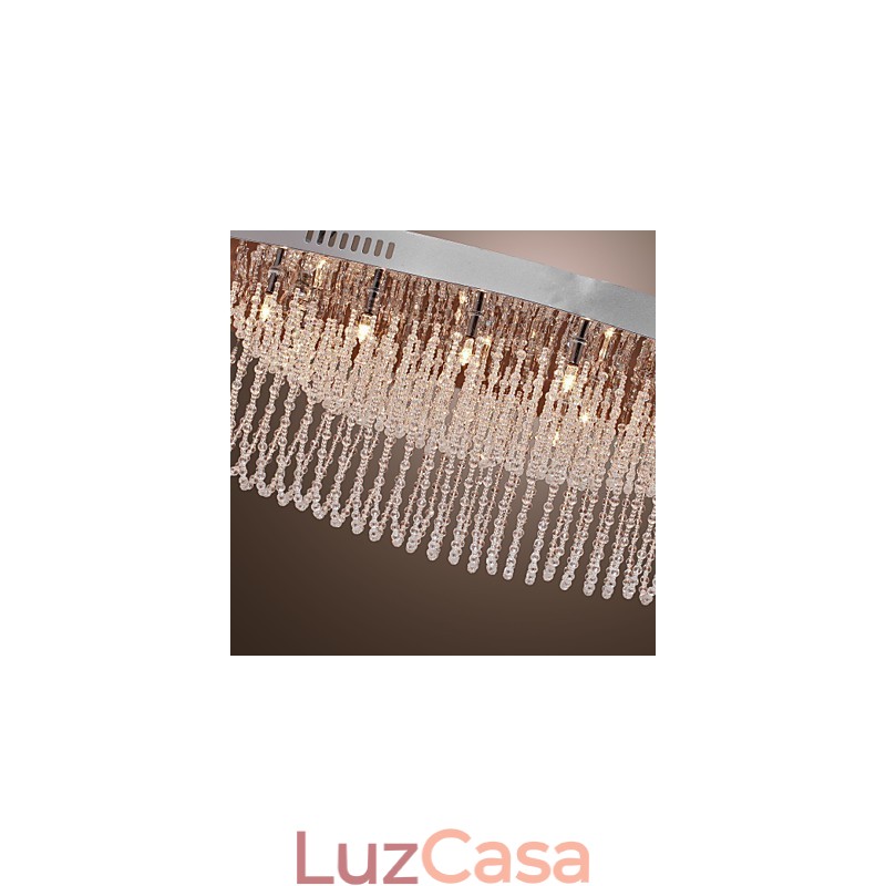 Moderno Contemporâneo Cristal Cromado Metal Montagem Embutida