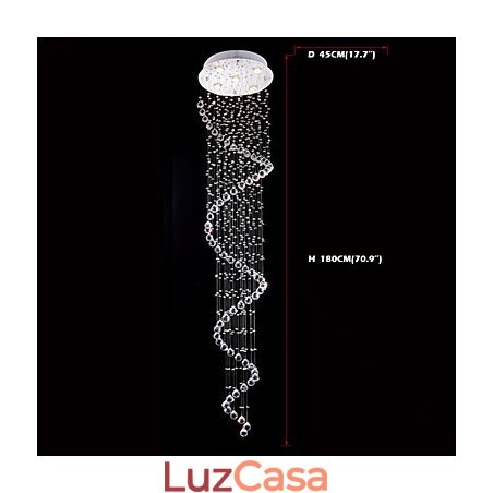 Lustre de cristal pendente, iluminação, 5 luzes, prata, canpoy, transparente, k9, cristal, hélice, teto, lâmpadas