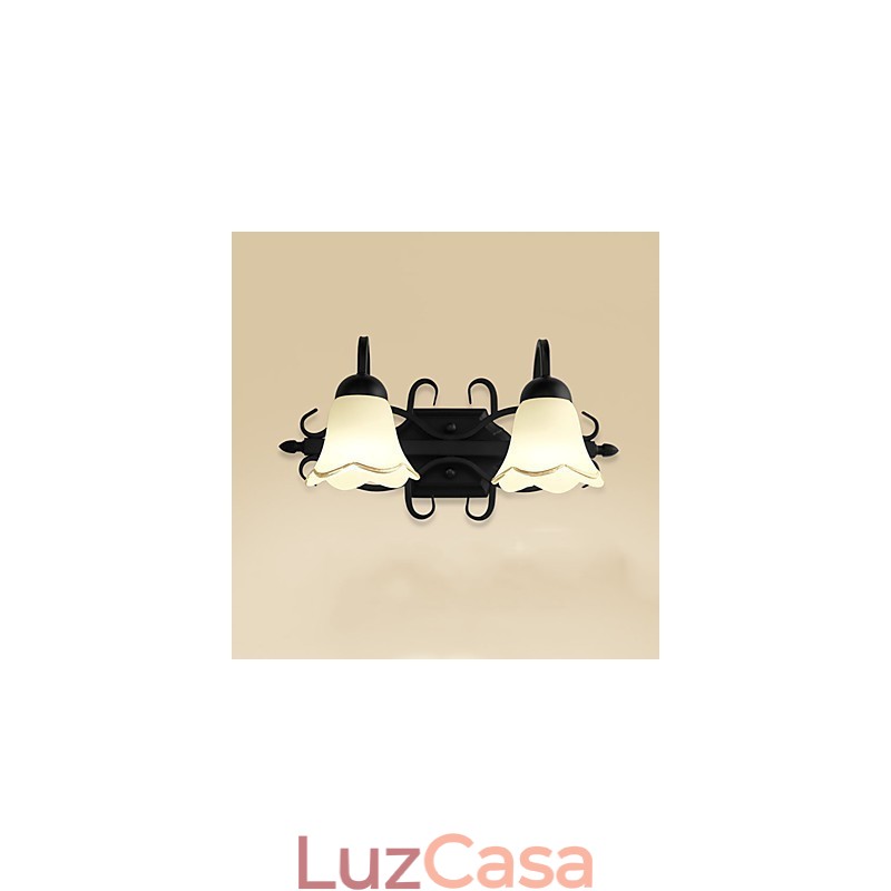 Luminária de parede galvanizada rústica Lodge para iluminação de banheiro Downlight