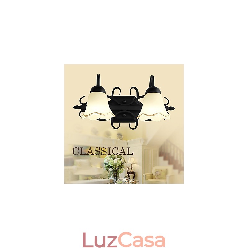 Luminária de parede galvanizada rústica Lodge para iluminação de banheiro Downlight