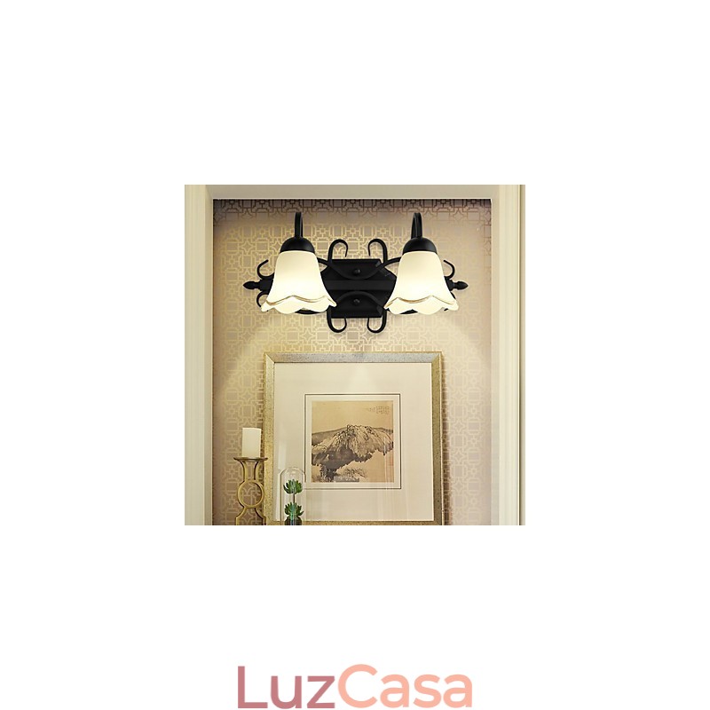 Luminária de parede galvanizada rústica Lodge para iluminação de banheiro Downlight