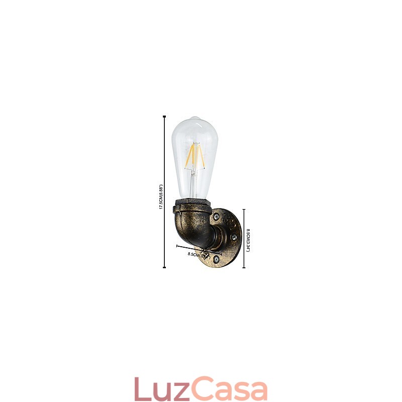 Arandelas de parede rústicas tradicionais clássicas de latão antigo para iluminação ambiente