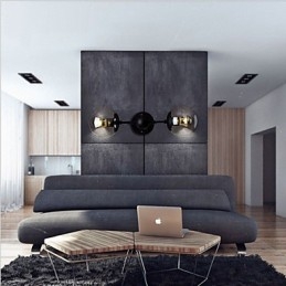 Recurso galvanizado rústico para arandelas de parede estilo mini, luz ambiente, luminária de parede