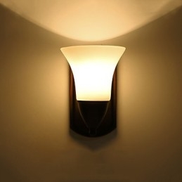Acabamento em óxido preto rústico Lodge, recurso para proteção dos olhos, arandelas de parede com luz ambiente, luminária de parede