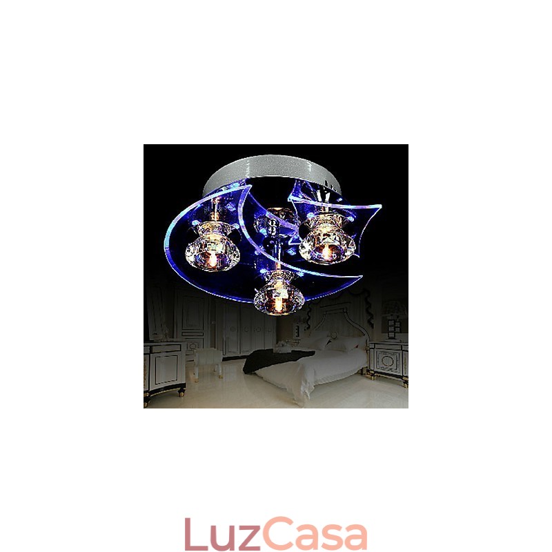 Lustre Moderno Cristal Living 3 Luzes