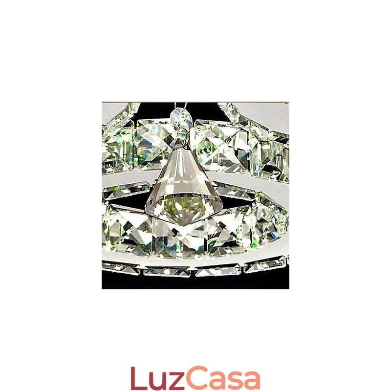 Cristal Flush Mount 5 Luzes Moderno Transparente Galvanoplastia Aço Inoxidável
