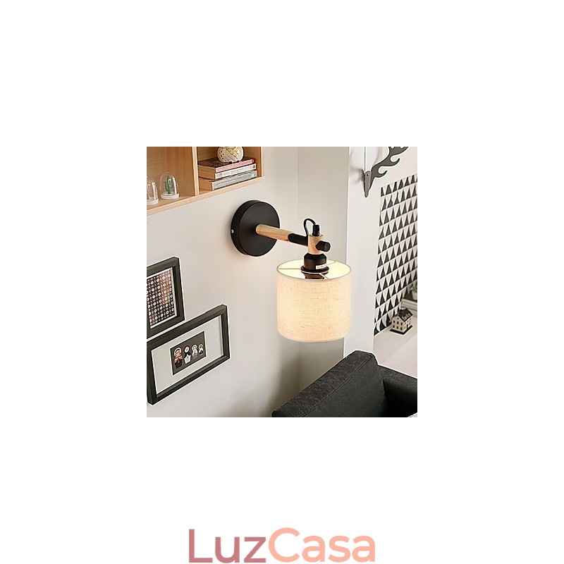 Aplique de parede de tecido moderno e contemporâneo com luz ambiente