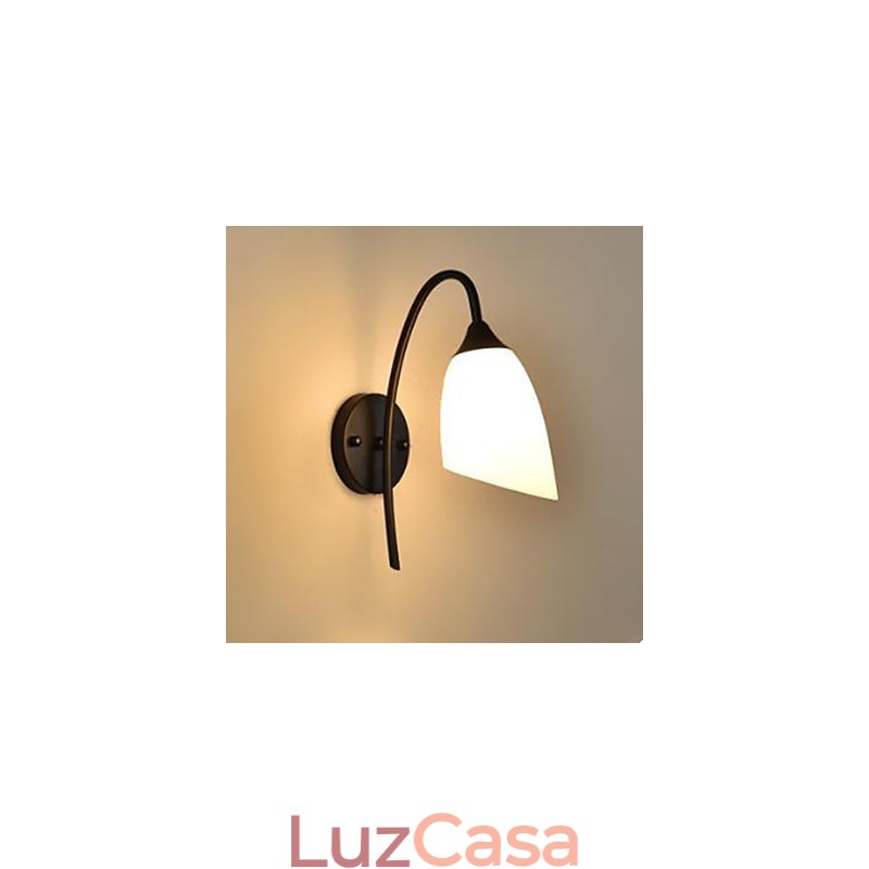Luminária de parede simples americana preta para quarto, luminária de cabeceira para pesca