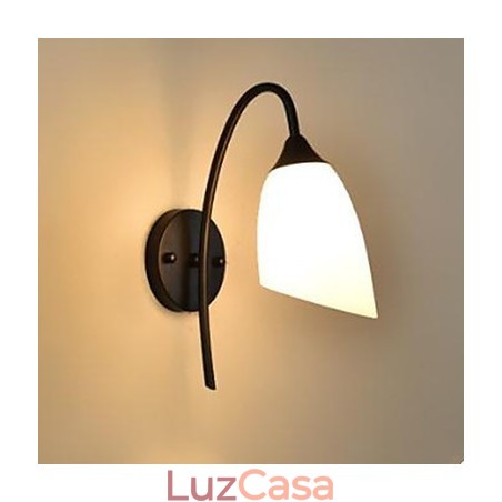 Luminária de parede simples americana preta para quarto, luminária de cabeceira para pesca Luminária de parede simples americana preta para quarto, luminária de cabeceira para pesca