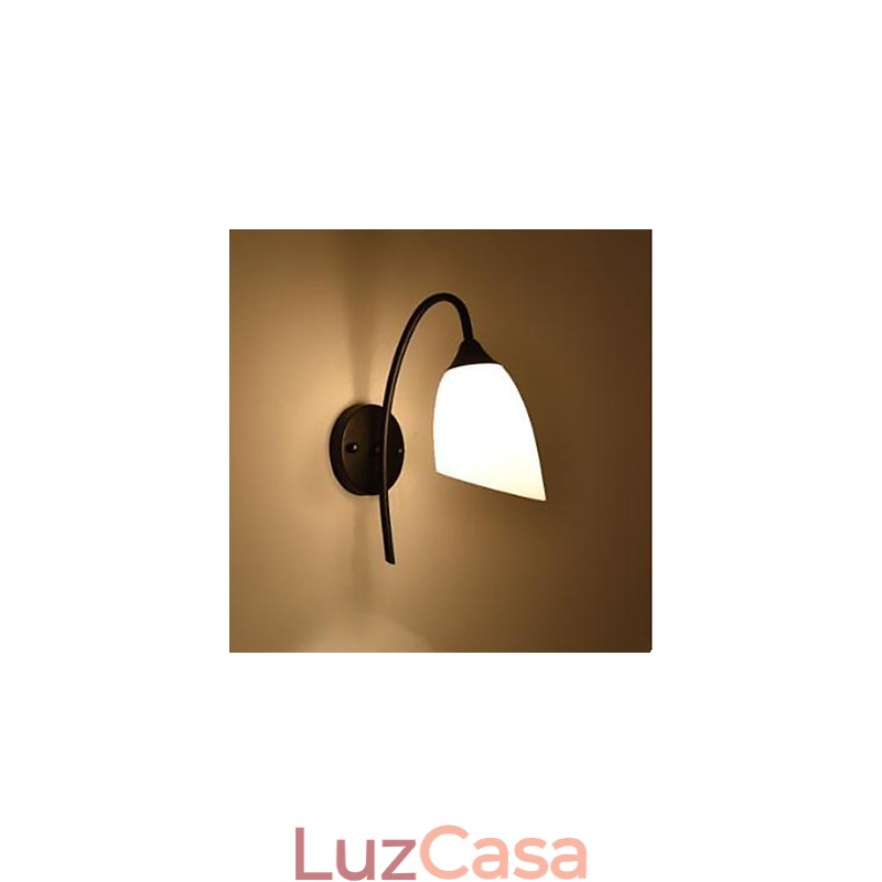 Luminária de parede simples americana preta para quarto, luminária de cabeceira para pesca
