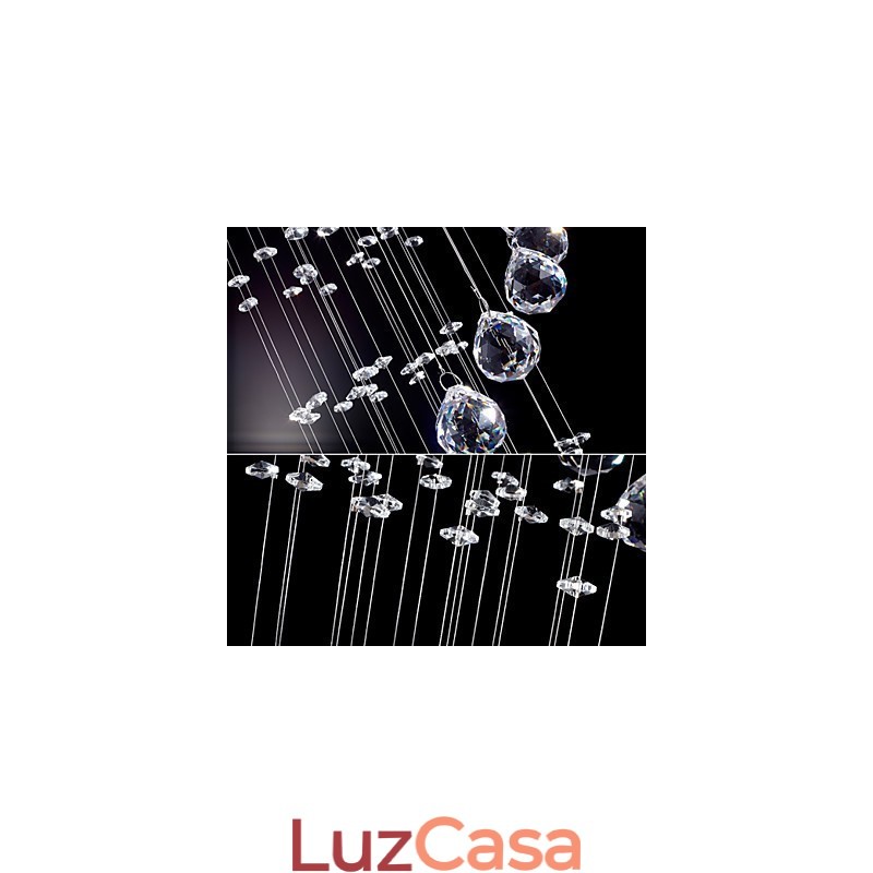 Lustre de cristal pendente, iluminação, 5 luzes, prata, canpoy, transparente, k9, cristal, hélice, teto, lâmpadas