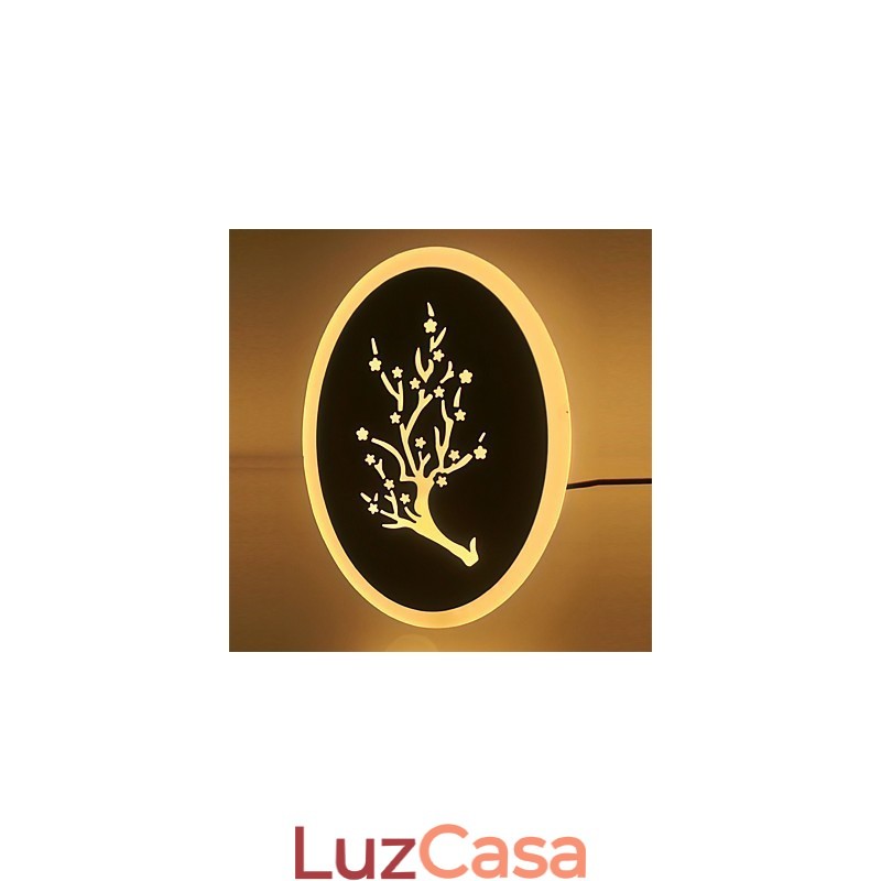 Plum Carved Acrylic Scrub Wall Light Lâmpada de cabeceira redonda Luzes de corredor Branco quente AC220V