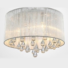 Luminária de Teto Moderna Cristal 4 Luzes