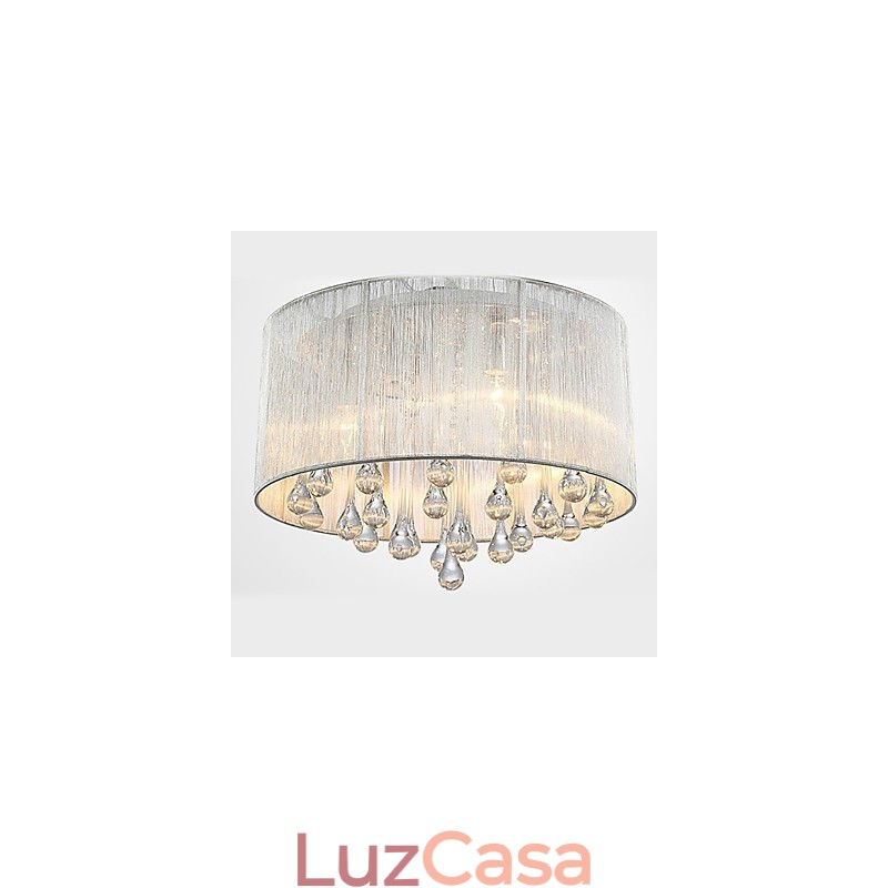 Luminária de Teto Moderna Cristal 4 Luzes