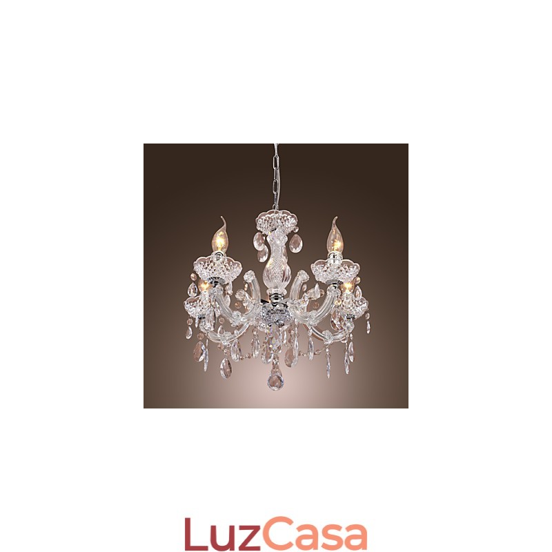 Upligh Chrome Lâmpada de Teto Luz de Vela Luminária de Acrílico Lustre Pingente