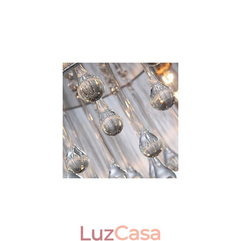 Luminária de Teto Moderna Cristal 4 Luzes