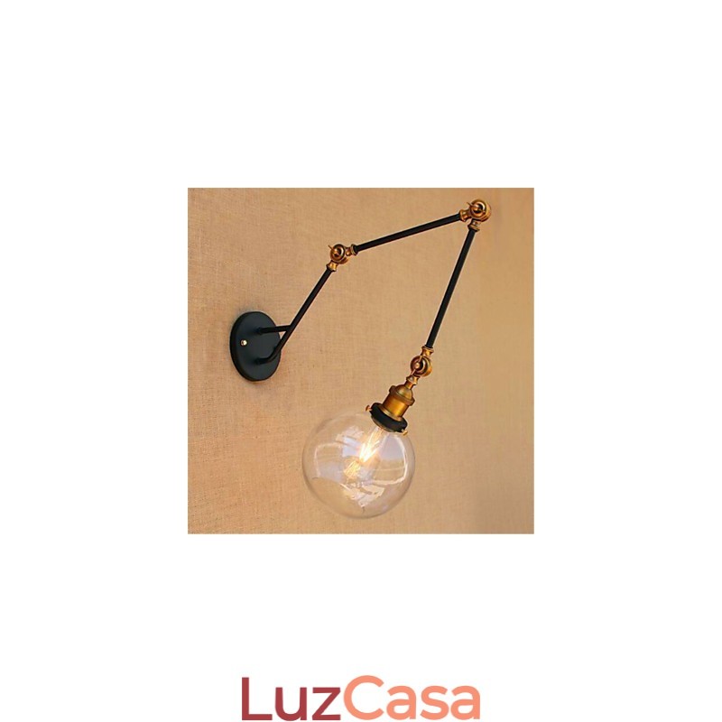 Recurso cromado rústico para luz ambiente de braço oscilante, luzes de braço oscilante, luz de parede
