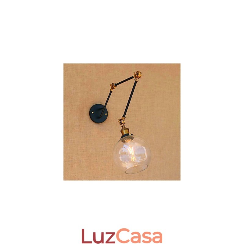 Recurso cromado rústico para luz ambiente de braço oscilante, luzes de braço oscilante, luz de parede