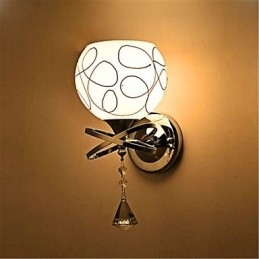 Lâmpada de cabeceira de quarto de hotel Lâmpada de parede de vidro minimalista moderna