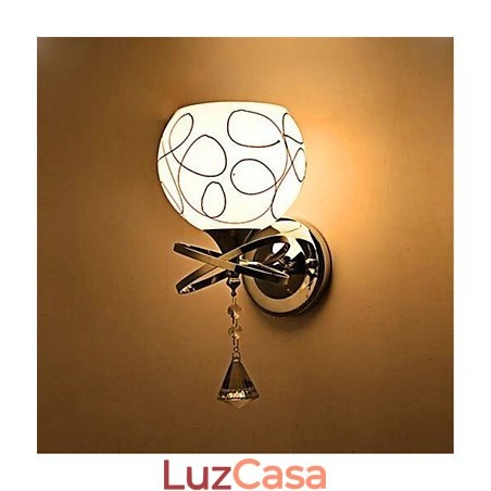 Lâmpada de cabeceira de quarto de hotel Lâmpada de parede de vidro minimalista moderna