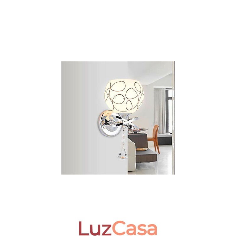 Lâmpada de cabeceira de quarto de hotel Lâmpada de parede de vidro minimalista moderna