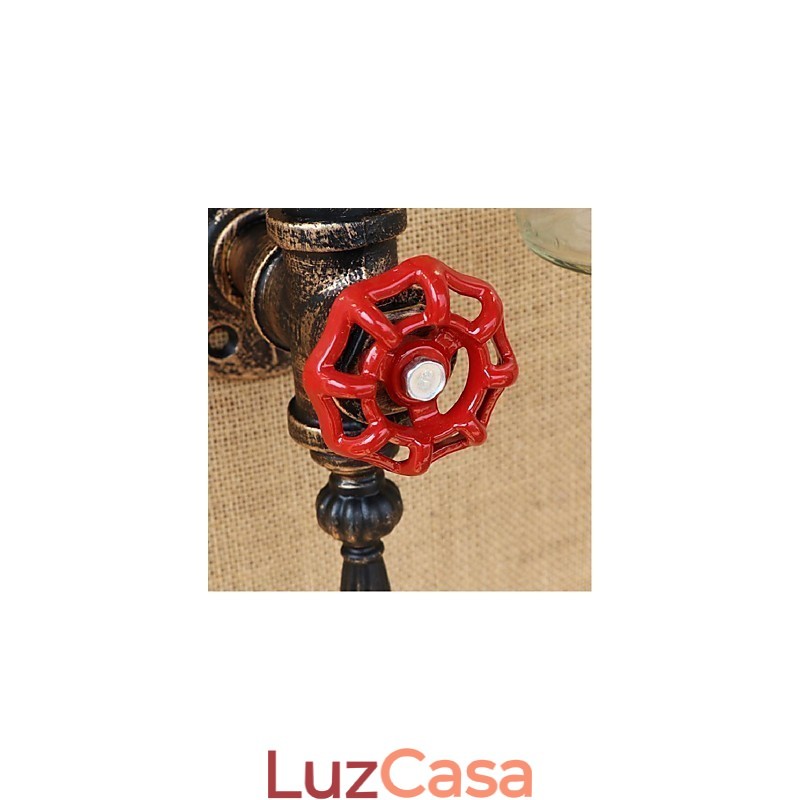 American Themed Restaurant Bar Ferro Com Interruptor Tubo De Água Garrafa De Vinho Luminária De Parede Cinza