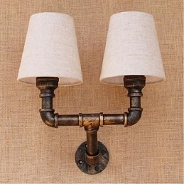 Luminária de parede rústica em latão para iluminação ambiente