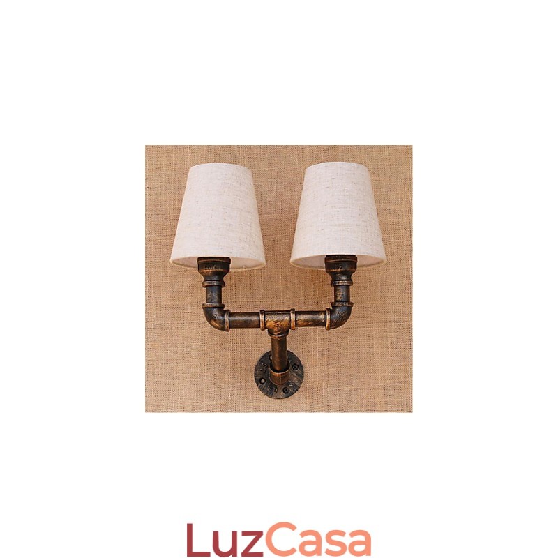 Luminária de parede rústica em latão para iluminação ambiente