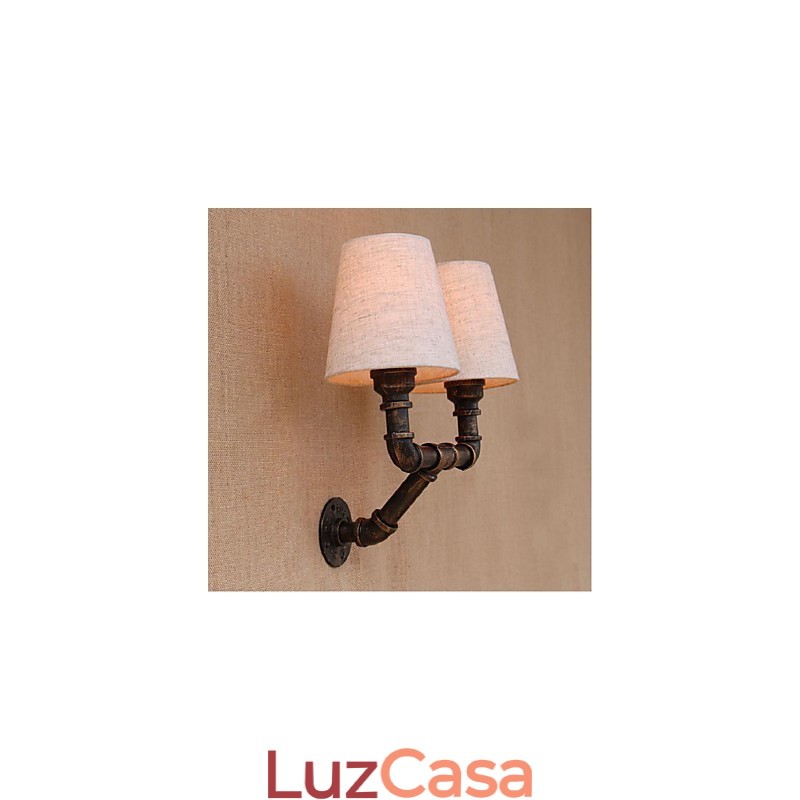 Luminária de parede rústica em latão para iluminação ambiente