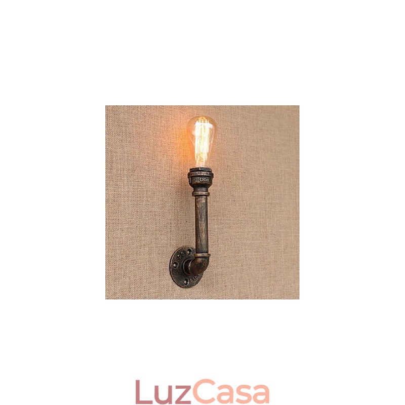 Nostalgia Simple Water Pipe Decorativo Pequeno Luminária de Parede Luz de Parede
