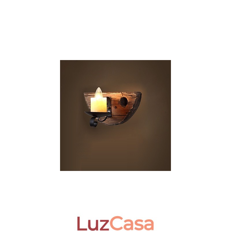 Pintura rústica de chalé para arandelas de parede com luz ambiente estilo mini