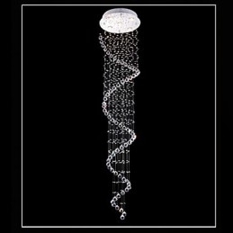 Lustre de cristal pendente, iluminação, 5 luzes, prata, canpoy, transparente, k9, cristal, hélice, teto, lâmpadas