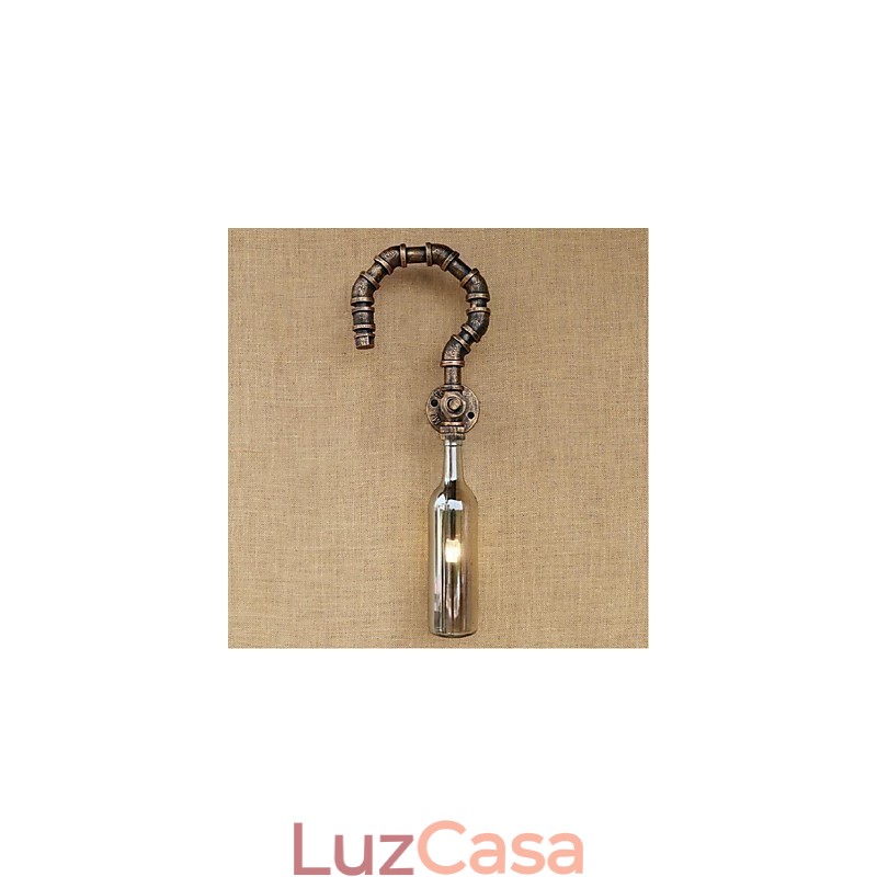 Retro American Village Creative Industry Wind Designer Garrafa de Água Luminária de Parede Luz de Parede Cinza