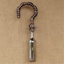 Retro American Village Creative Industry Wind Designer Garrafa de Água Luminária de Parede Luz de Parede Cinza