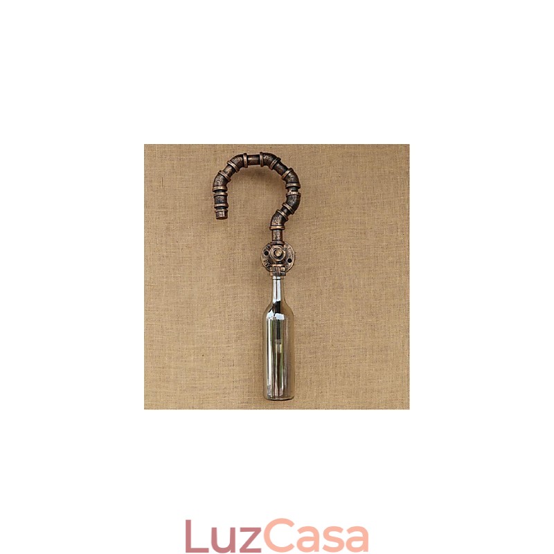 Retro American Village Creative Industry Wind Designer Garrafa de Água Luminária de Parede Luz de Parede Cinza