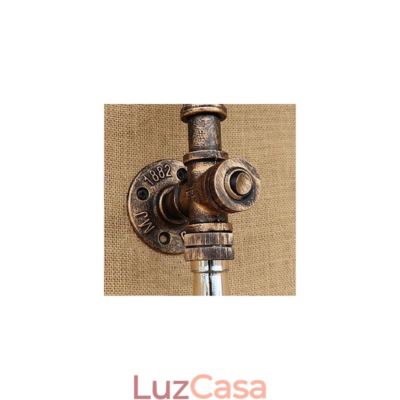 Retro American Village Creative Industry Wind Designer Garrafa de Água Luminária de Parede Luz de Parede Cinza