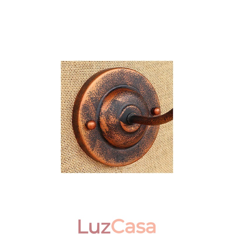 Luminária de parede americana, simples e retrô, criativa, cor ferrugem, arandela, luminária de parede