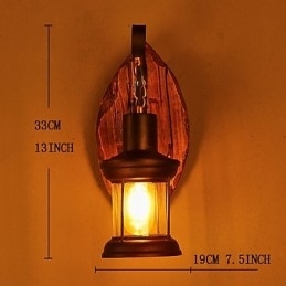 Luminária de parede de pintura de metal de madeira vintage retrô industrial de cabeça única para decoração de corredor de hotel em casa