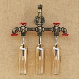 Interruptor de vento industrial retrô Garrafa de água Lâmpada de parede Luz de parede Âmbar