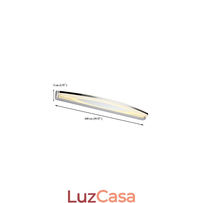 Iluminação de banheiro super longa e moderna, luminária de parede de metal contemporânea