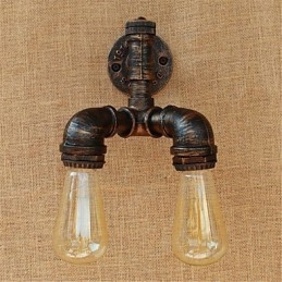 Pintura rústica de chalé para arandelas de parede com luz ambiente